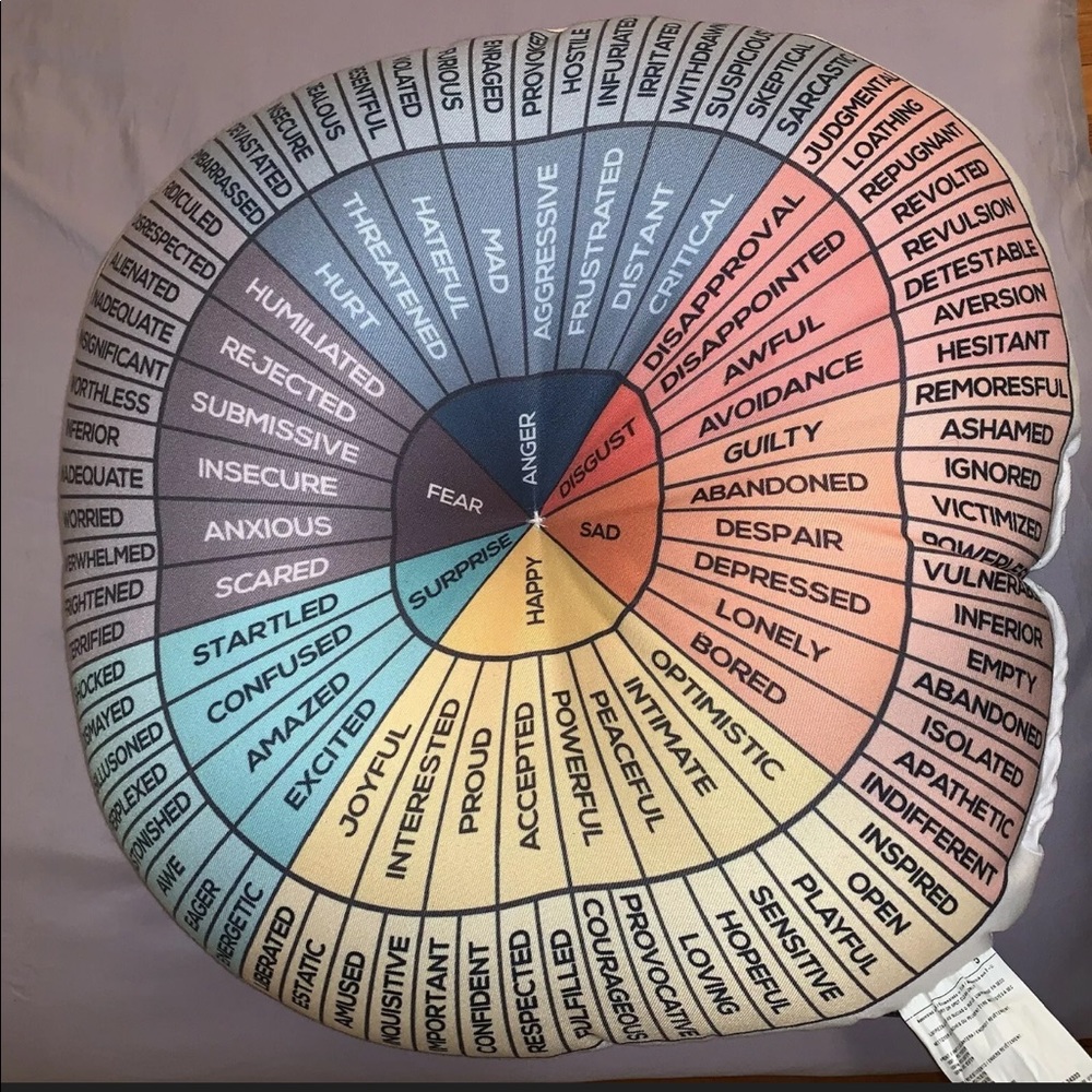 Feelings wheel pillow